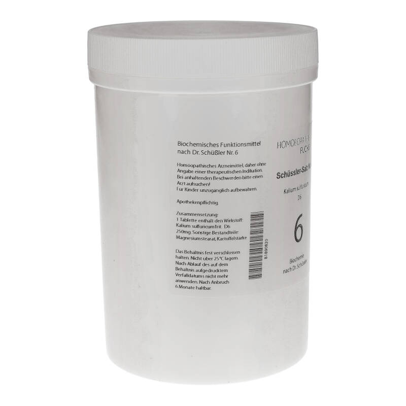 HOMOEOPATHIEFUCHS Schüssler-Salz Nummer 6 Kalium sulfuricum D6 Biochemie 4000 St Tabletten