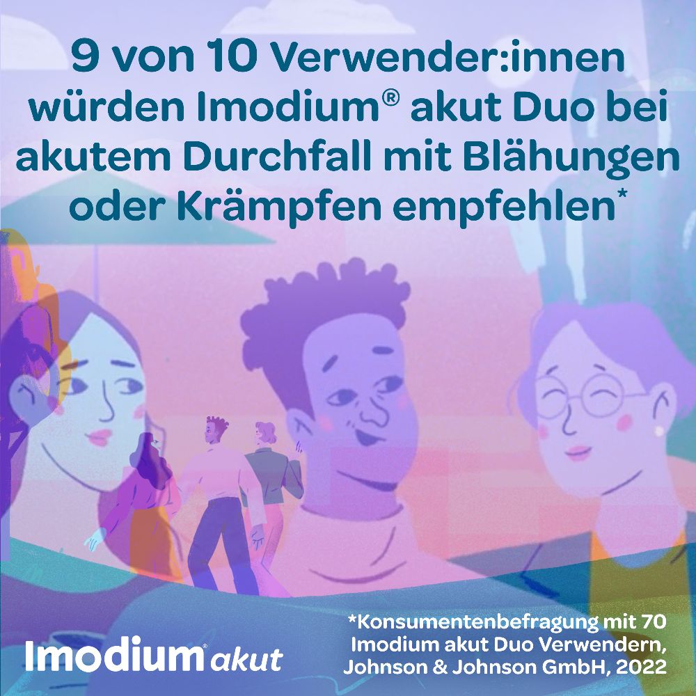 Imodium akut Duo - bei akutem Durchfall mit Blähungen oder Krämpfen