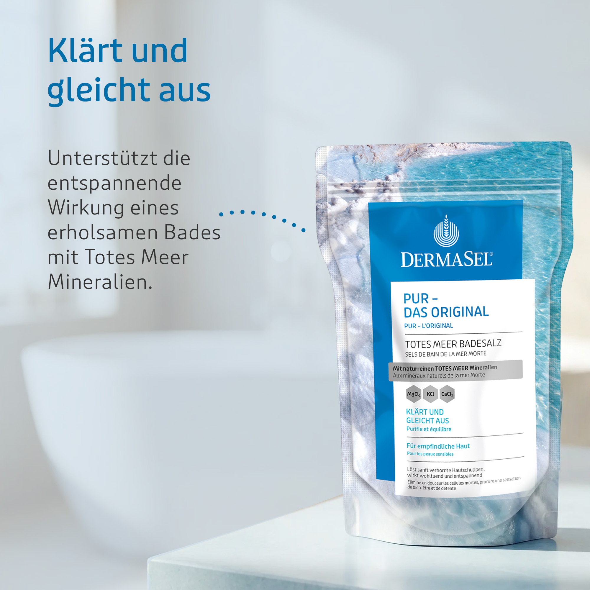 DERMASEL PUR - DAS ORIGINAL TOTES MEER BADESALZ 1500 g Salz