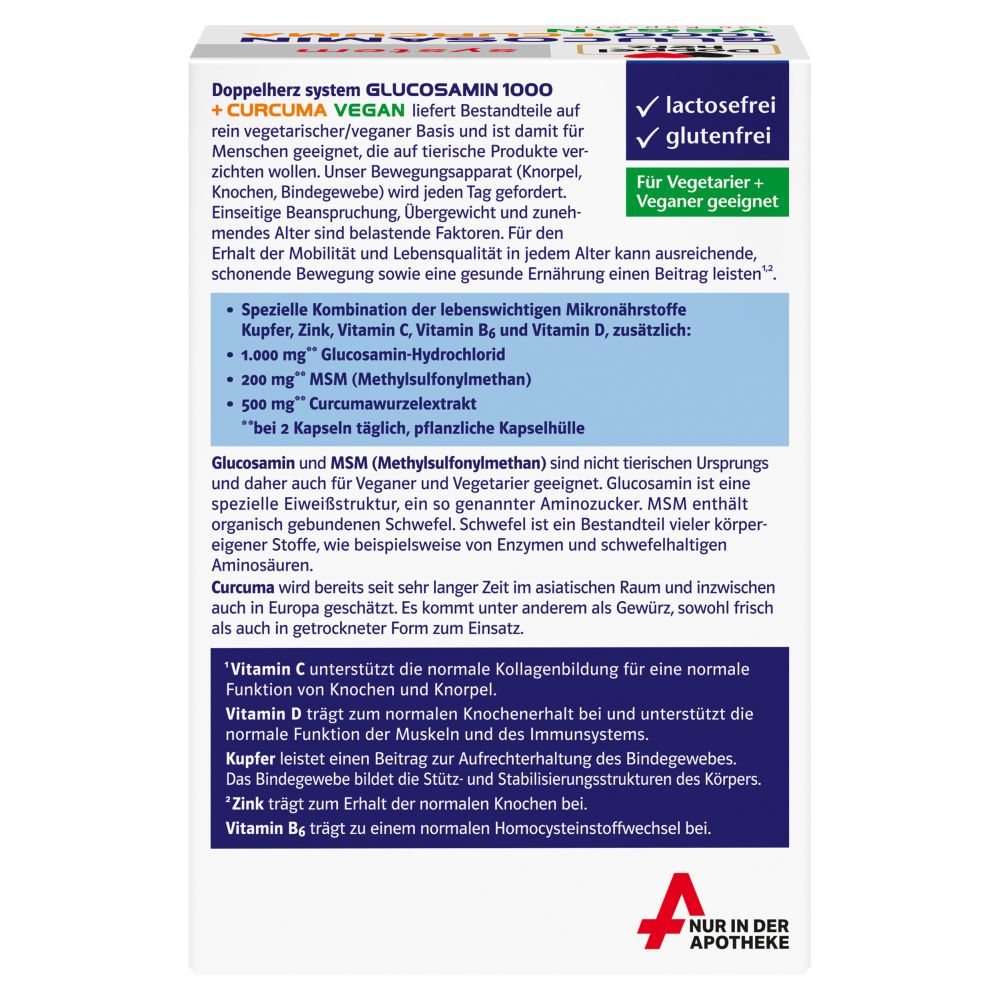 Doppelherz system GLUCOSAMIN 1000 + CURCUMA 120 St Kapseln