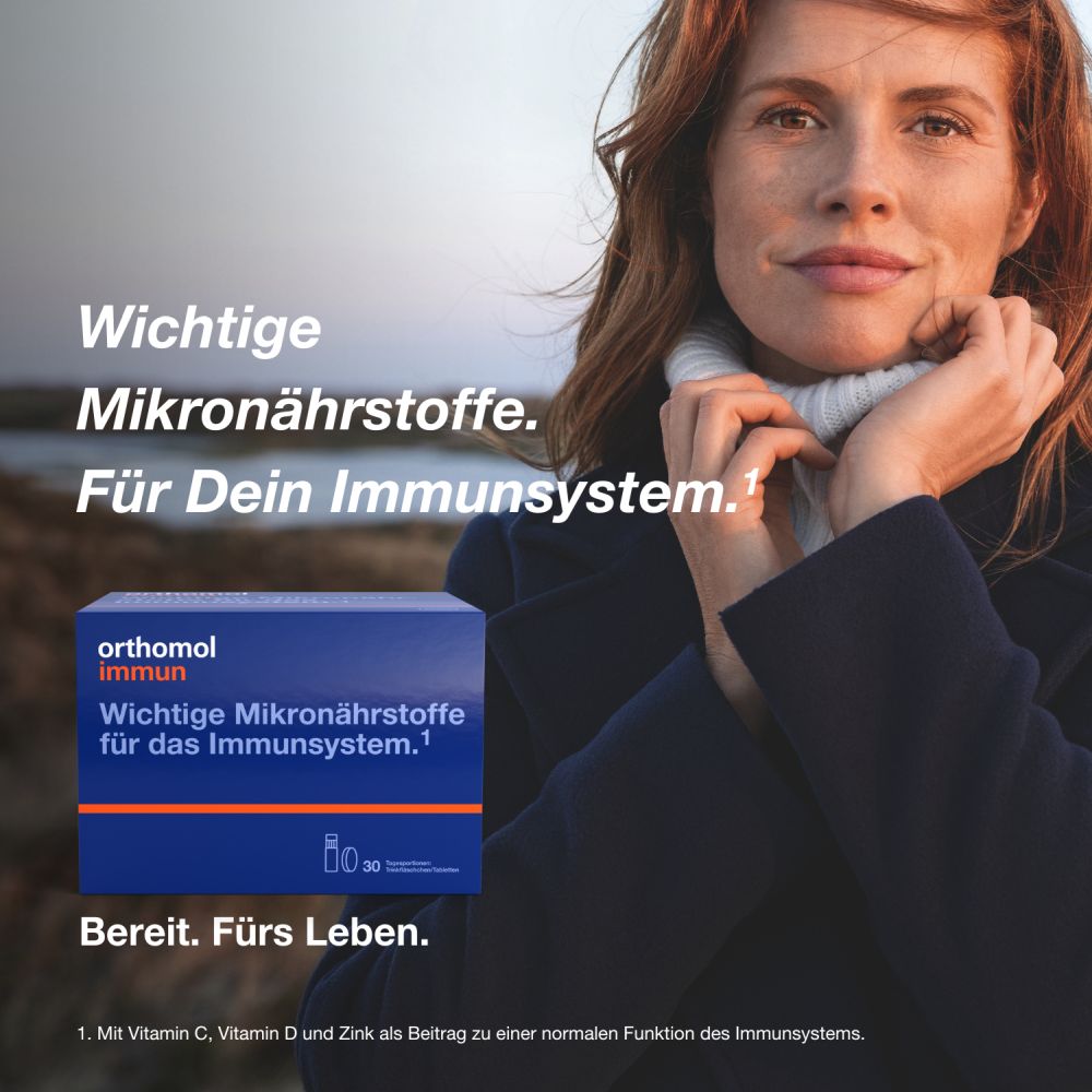 orthomol immun - Mikronährstoffe mit Vitamin C, Vitamin D und Zink - Trinkampullen/Tabletten