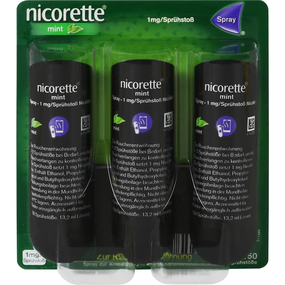 nicorette mint Spray 1 mg/ Sprühstoß 3 St Spray