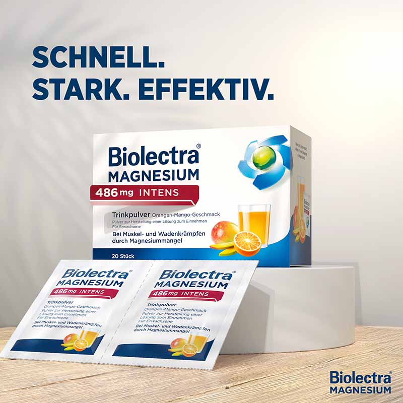 Biolectra MAGNESIUM 486 mg INTENS  20 St Pulver zur Herstellung einer Lösung zum Einnehmen