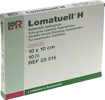 LOMATUELL H Salbentüll 10x10 cm steril 10 St Verband