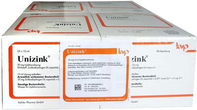 UNIZINK Injektionslösung in Ampullen 4X25X10 ml Ampullen