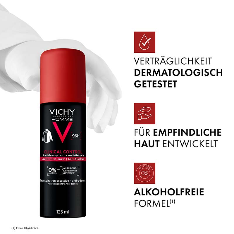 VICHY HOMME CLINICAL CONTROL 96H 2X125 ml Deospray