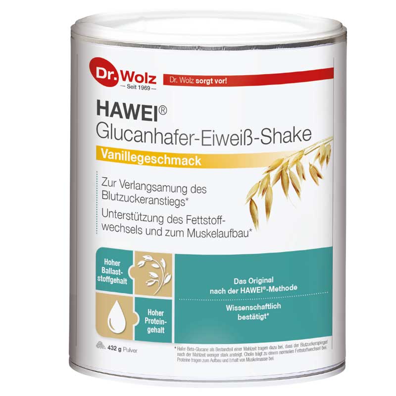 Dr. Wolz HAWEI Glucanhafer-Eiweiß-Shake Vanillegeschmack  432 g Pulver