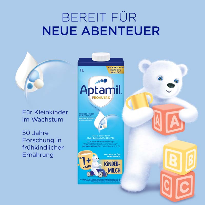 Aptamil Kindermilch 1+ Milchnahrung  1 l Flüssigkeit