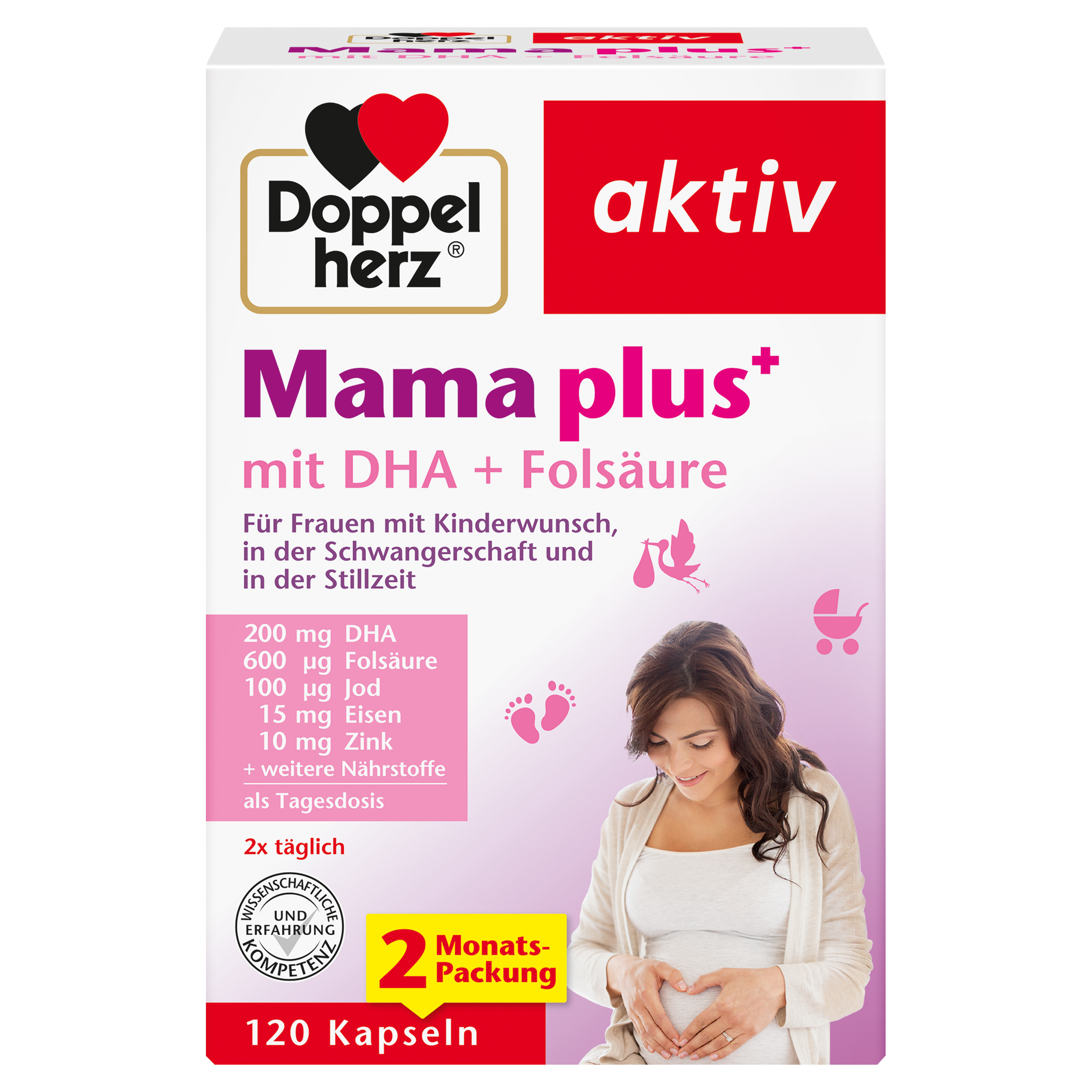 Doppelherz aktiv Mama plus+ mit DHA + Folsäure 120 St Kapseln