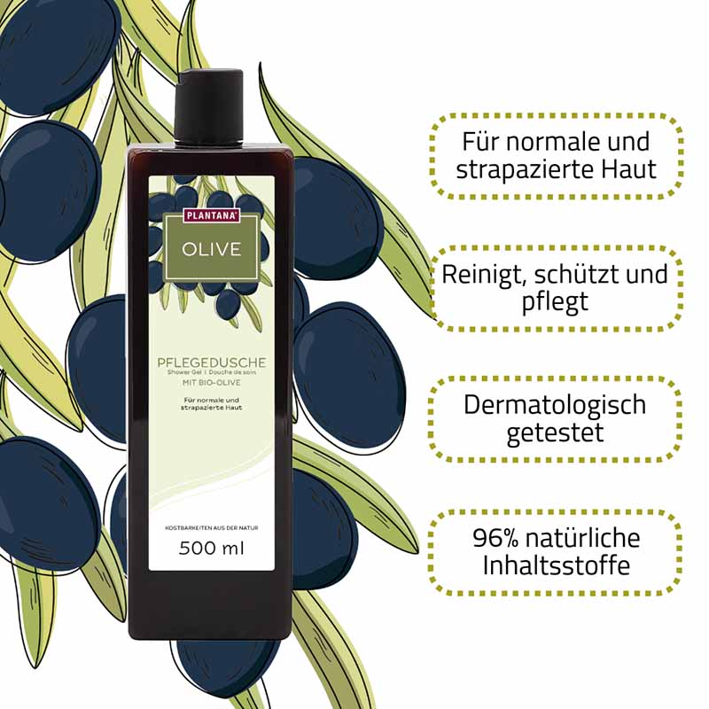 PLANTANA Pflegeduschbad Olive 500 ml Duschgel