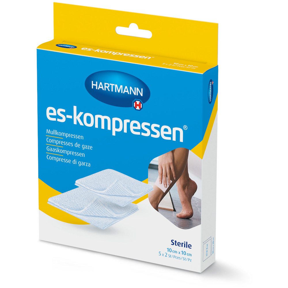 es-kompressen Sterile 10 cm x 10 cm 5X2 St Kompressen