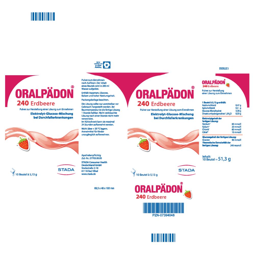 ORALPÄDON 240 Erdbeere Beutel 10 St Pulver