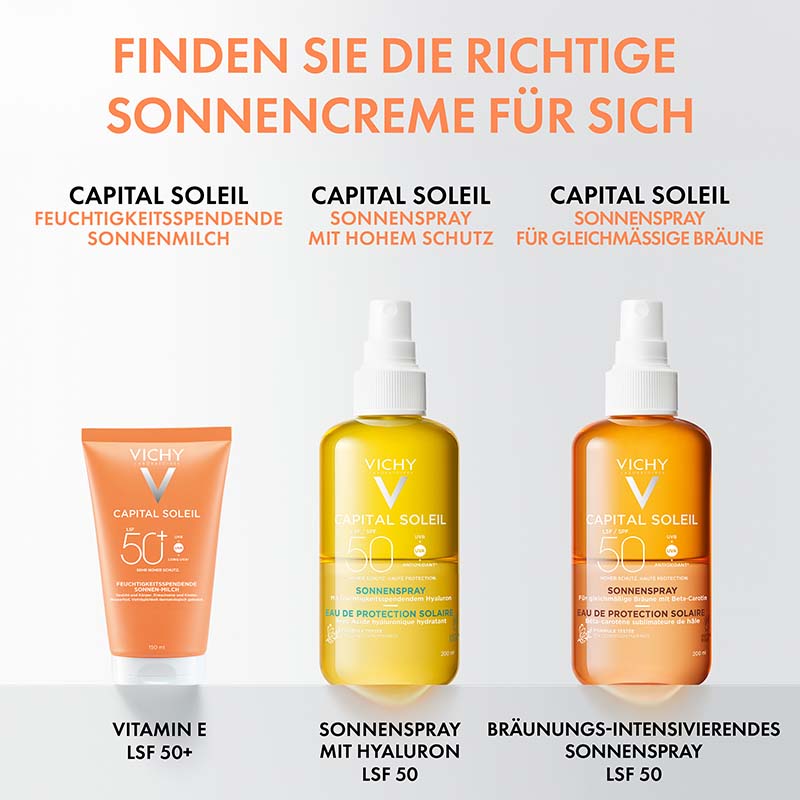 VICHY CAPITAL SOLEIL FEUCHTIGKEITSSPENDENDE SONNEN-MILCH LSF 50+ 150 ml Milch