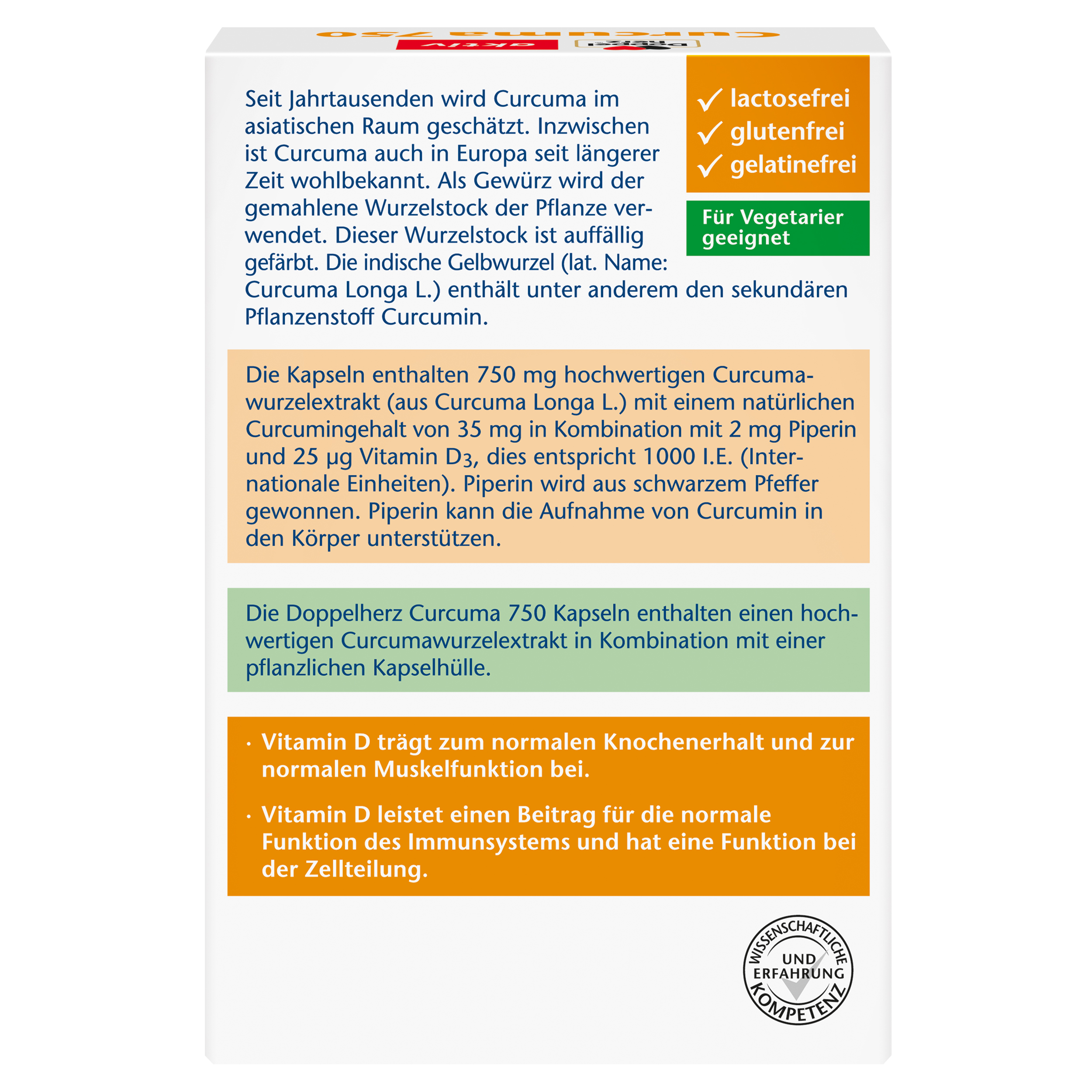 Doppelherz aktiv Curcuma 750 + Vitamin D3 1000 I.E. 30 St Kapseln