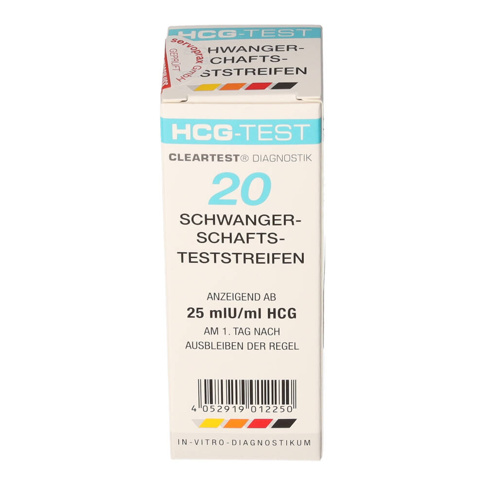 SCHWANGERSCHAFTSTESTSTREIFEN Cleartest Praxisp. 20 St Teststreifen