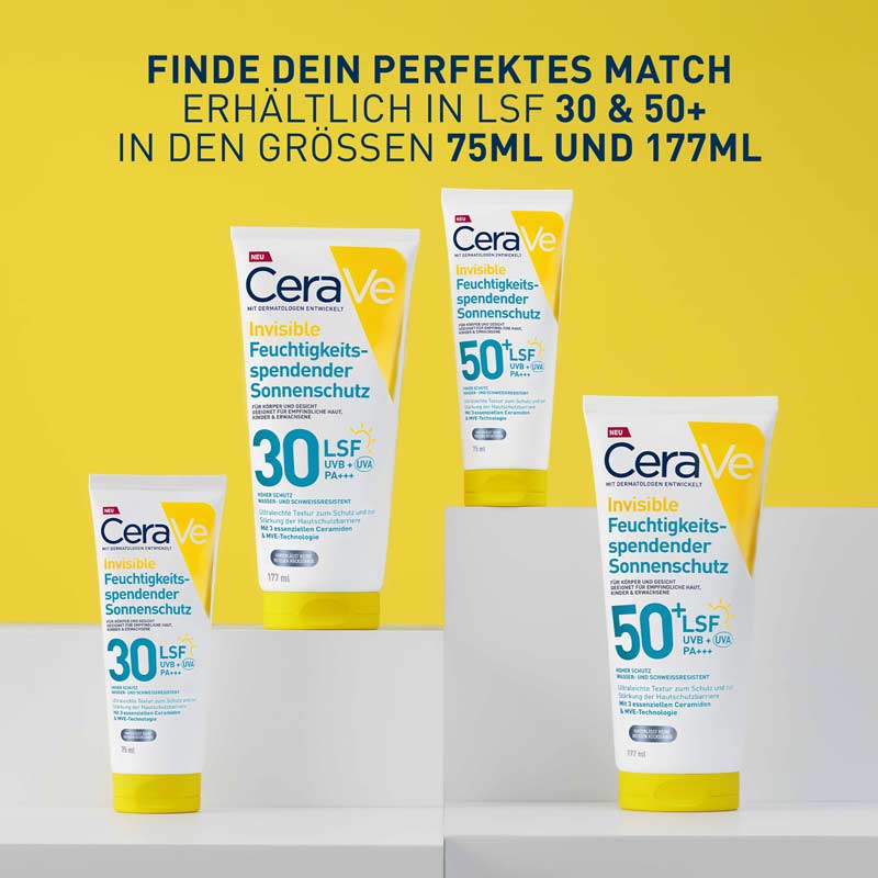 CeraVe Invisible Feuchtigkeitsspendender Sonnenschutz LSF 50+ 177 ml Lotion