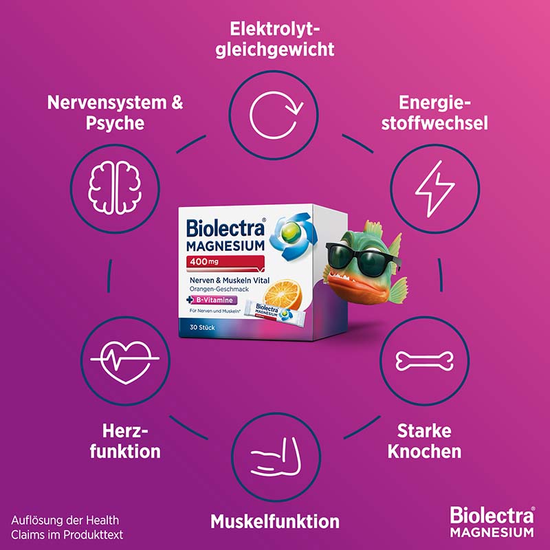 Biolectra MAGNESIUM 400mg Nerven & Muskeln Vital Orange  30 St Pellets