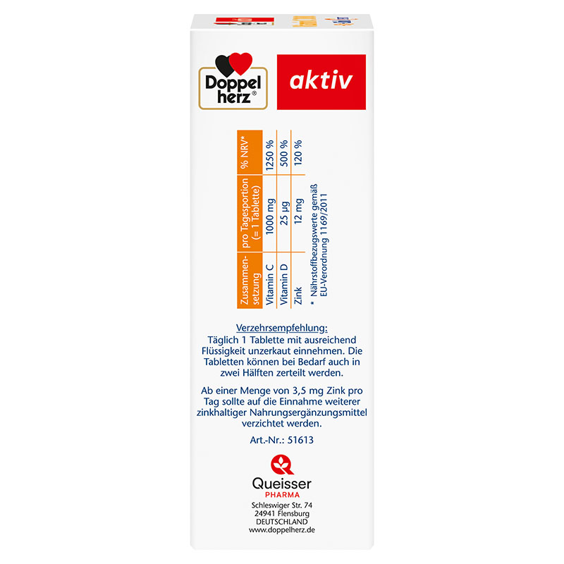 Doppelherz aktiv Vitamin C + D3 + Zink 1000 DEPOT 100 St Tabletten