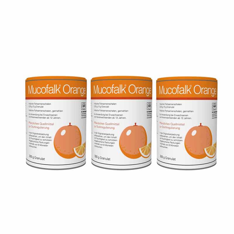 Mucofalk Orange 3er Set 3X300 g Granulat zur Herstellung einer Suspension zum Einnehmen