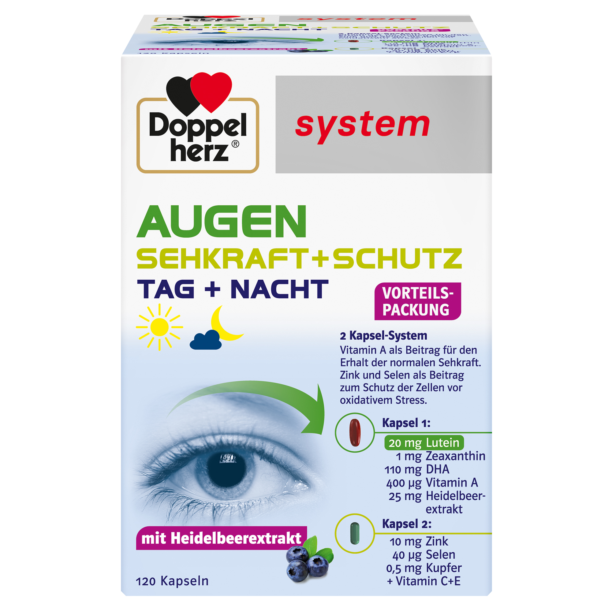 Doppelherz system AUGEN SEHKRAFT+SCHUTZ TAG + NACHT 120 St Kapseln