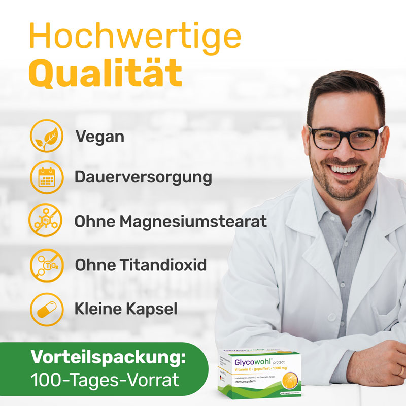 Glycowohl protect Vitamin C gepuffert 1000 mg 200 St Kapseln