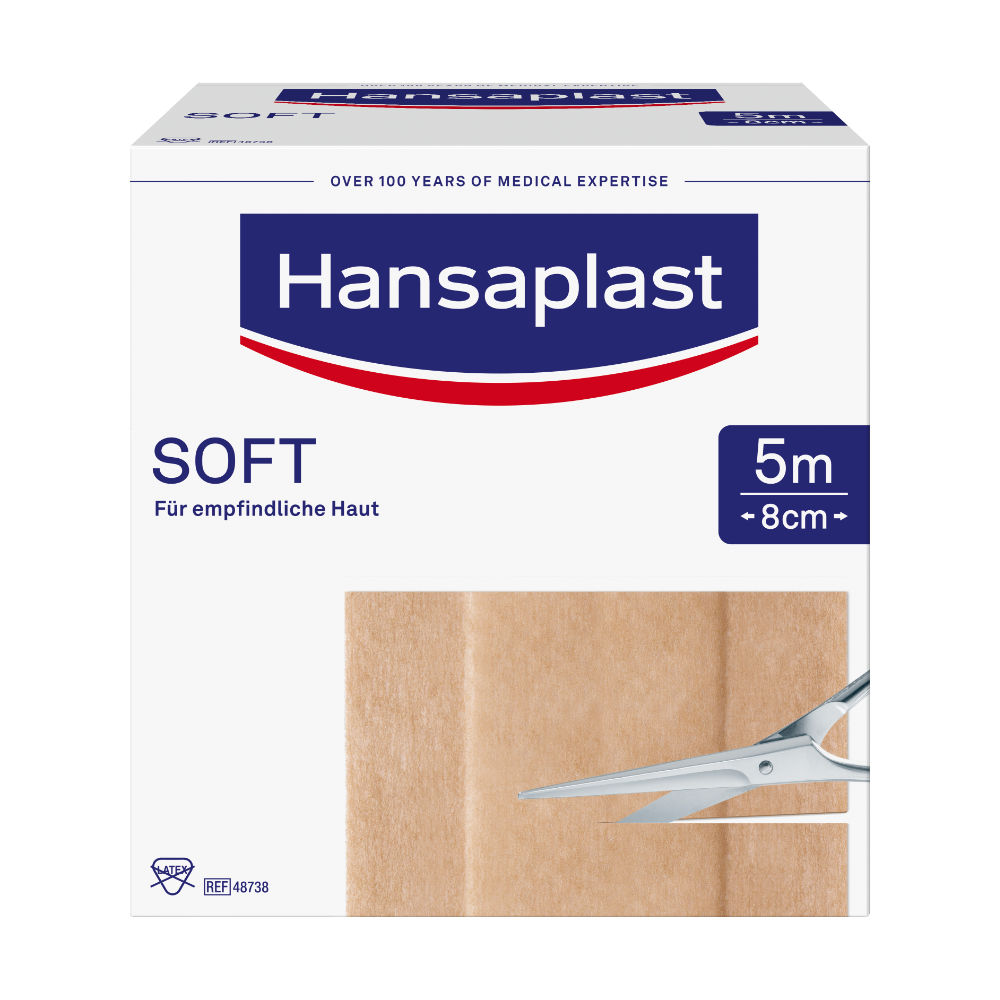 Hansaplast SOFT Pflaster 8cm x 5m 1 St Pflaster