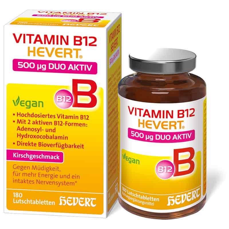 VITAMIN B12 HEVERT 500 MIKROGRAMM DUO AKTIV 180 St Lutschtabletten