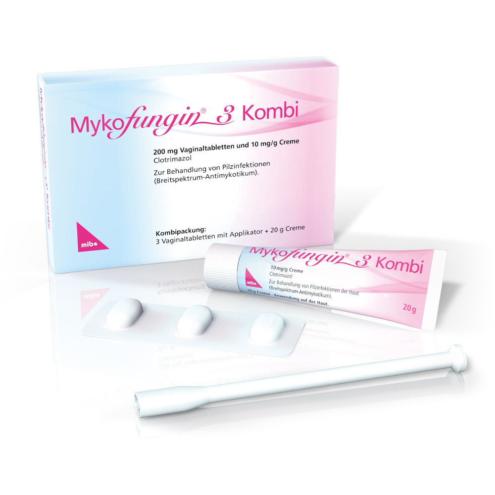 Mykofungin 3 Kombi 200mg Vaginaltabletten+ 10mg/g Creme 1 Packung Kombipackung
