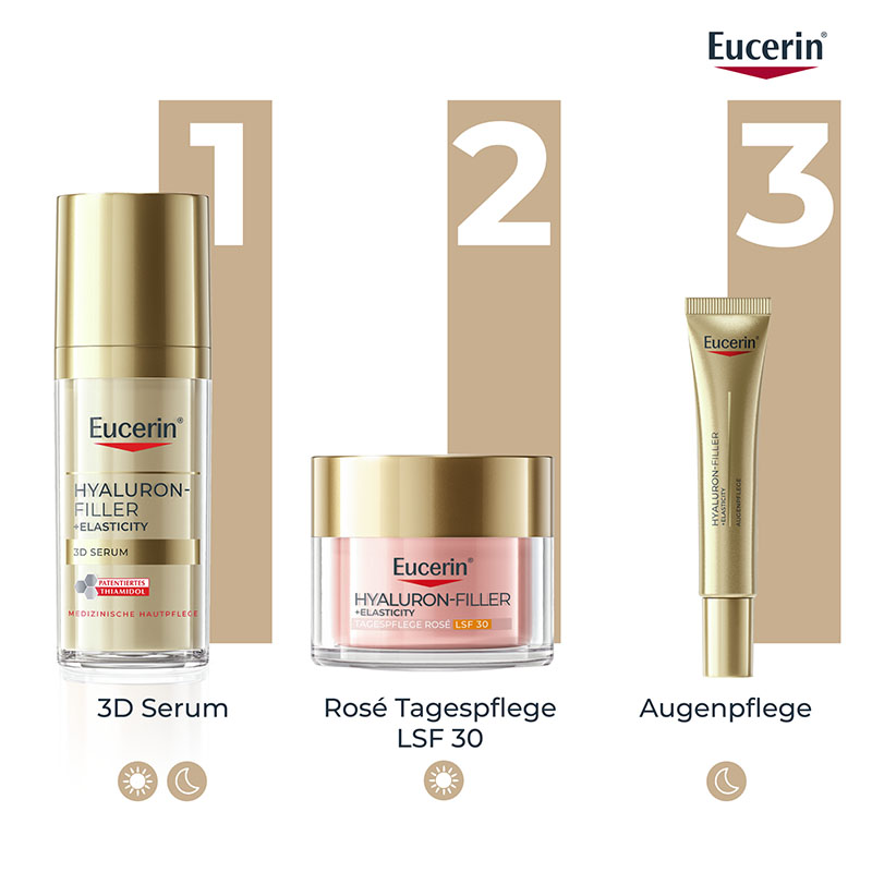 Eucerin HYALURON FILLER + ELASTICITY ROSÉ Tag LSF 30 Nachfüllpack 50 ml Creme
