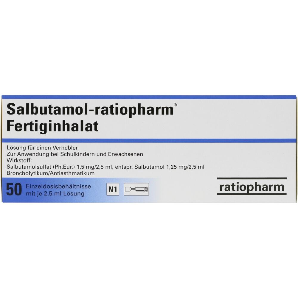 Salbutamol-ratiopharm Fertiginhalat 50X2.5 ml Lösung für einen Vernebler