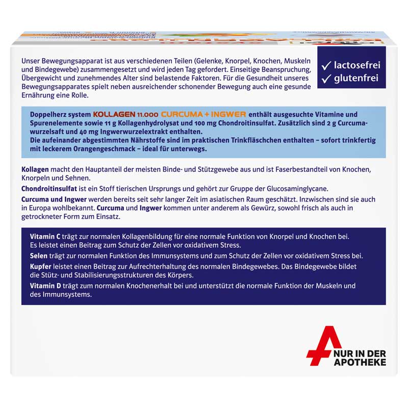 Doppelherz system KOLLAGEN 11.000 CURCUMA + INGWER 30X25 ml Trinkampullen