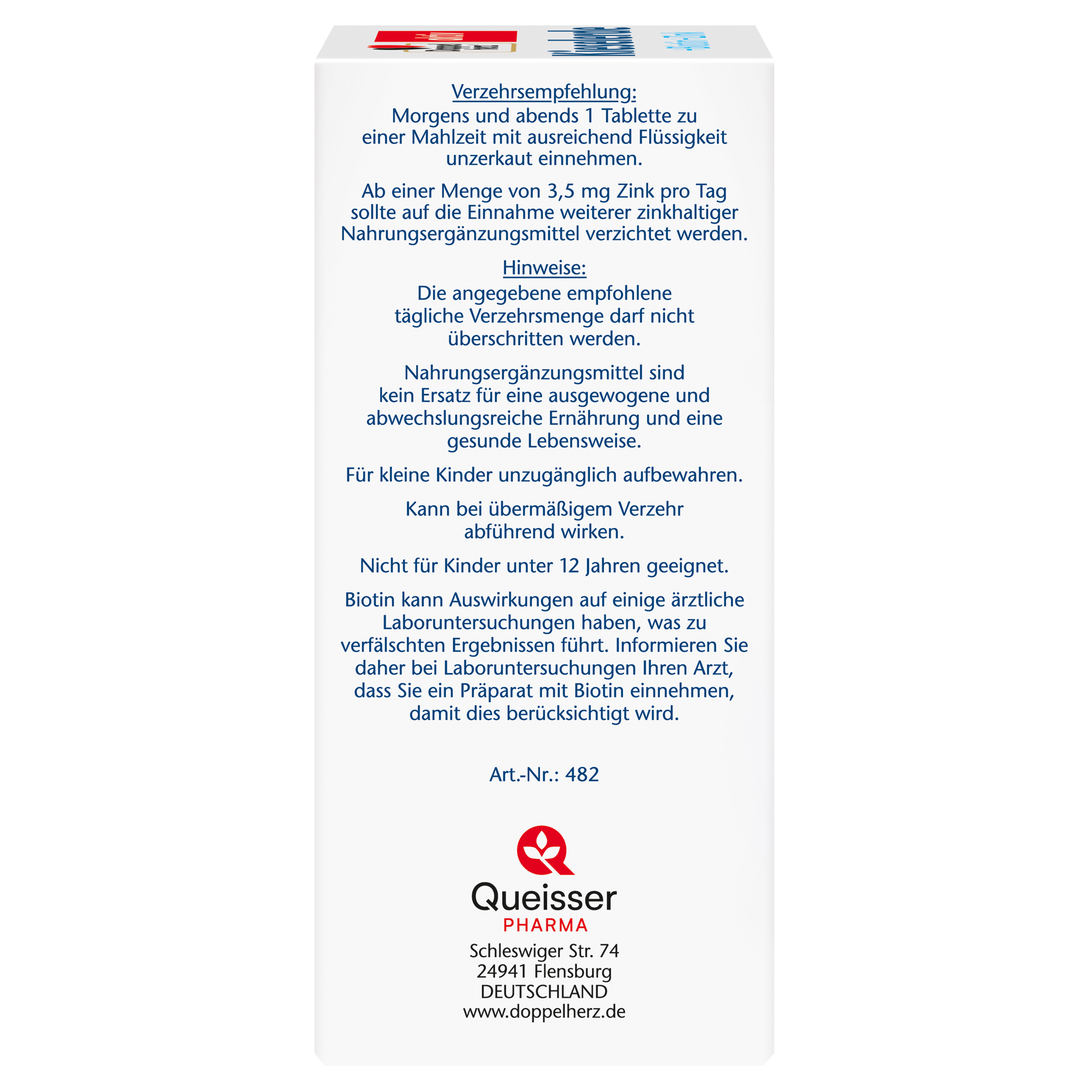 Doppelherz aktiv Kieselerde + Biotin + Zink 60 St Tabletten