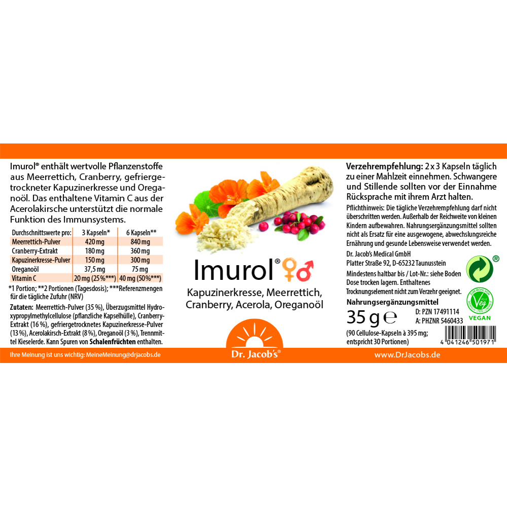 Dr. Jacob's Imurol Kapuzinerkresse Meerrettich Cranberry