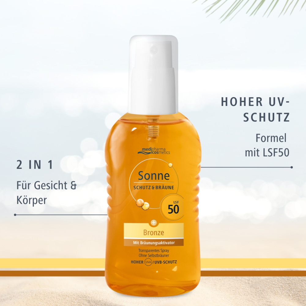 medipharma cosmetics Sonne SCHUTZ & BRÄUNE Bronze LSF 50 Spray 200 ml Spray