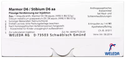 WELEDA MARMOR D 6 / STIBIUM D 6 aa Ampullen 8X1 ml Ampullen