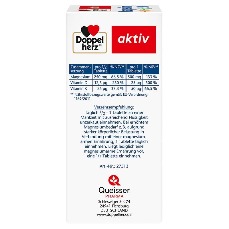 Doppelherz aktiv Magnesium + D3 + K2 500 DEPOT 60 St Tabletten