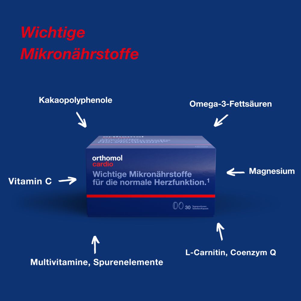 orthomol cardio - mit Magnesium, Omega-3-Fettsäure, Vitamin D - Tabletten/Kapseln