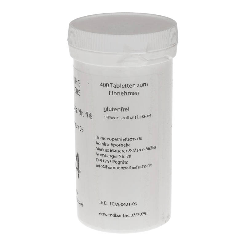 HOMOEOPATHIEFUCHS Schüssler-Salz Nummer 14 Kalium bromatum D6 Biochemie 400 St Tabletten