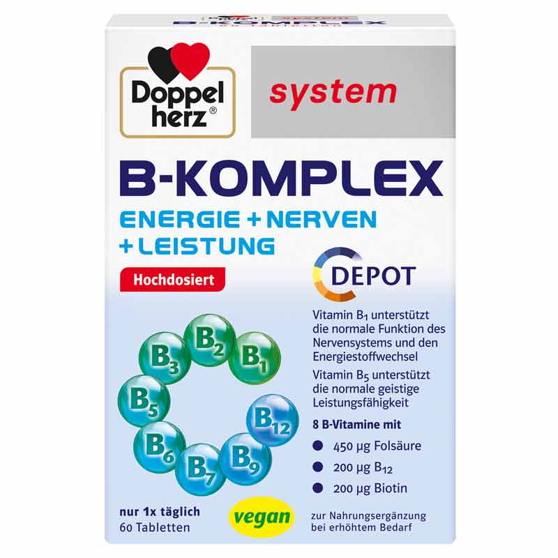 Doppelherz system B-KOMPLEX ENERGIE + NERVEN + LEISTUNG 60 St Tabletten