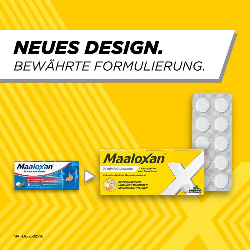 MAALOXAN Kautabletten bei Sodbrennen & Magenschmerzen 50 St Kautabletten