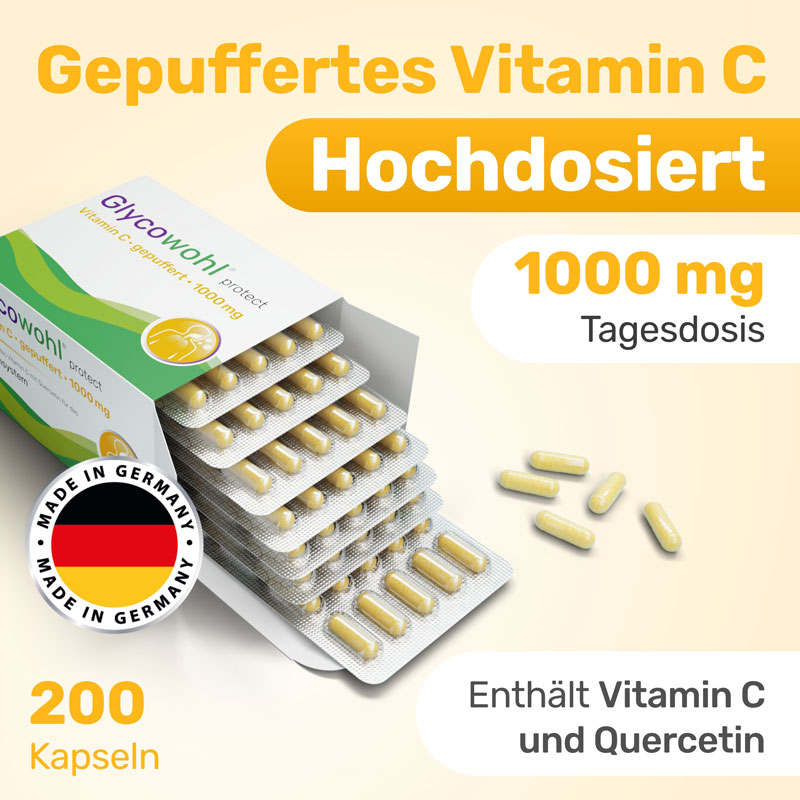 Glycowohl protect Vitamin C gepuffert 1000 mg 200 St Kapseln