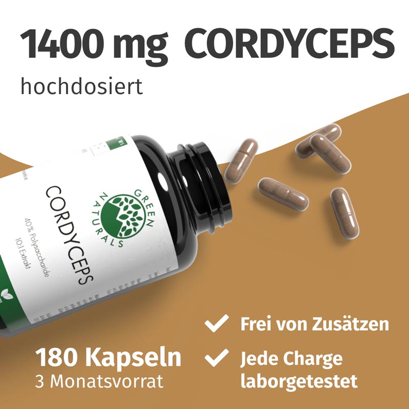 GREEN NATURALS Cordyceps sinensis 180 St Kapseln