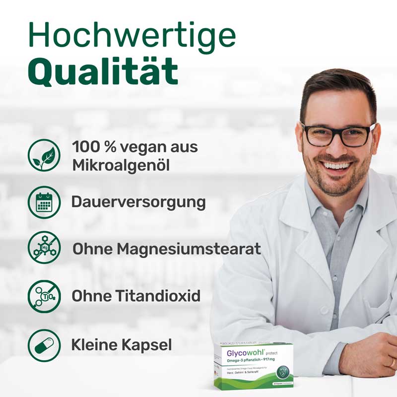 Glycowohl protect Omega-3 pflanzlich 917 mg 60 St Kapseln