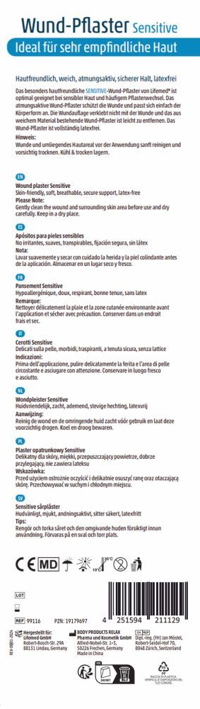 Lifemed Wund-Pflaster Sensitive 4X25 cm Pflaster