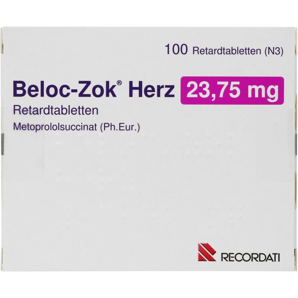 Beloc-Zok Herz 23,75mg 100 St Retard-Tabletten