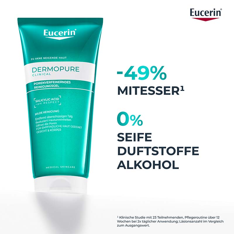 Eucerin DERMOPURE CLINICAL PORENVERFEINERNDES REINIGUNGSGEL +20% sparen* 200 ml Gel