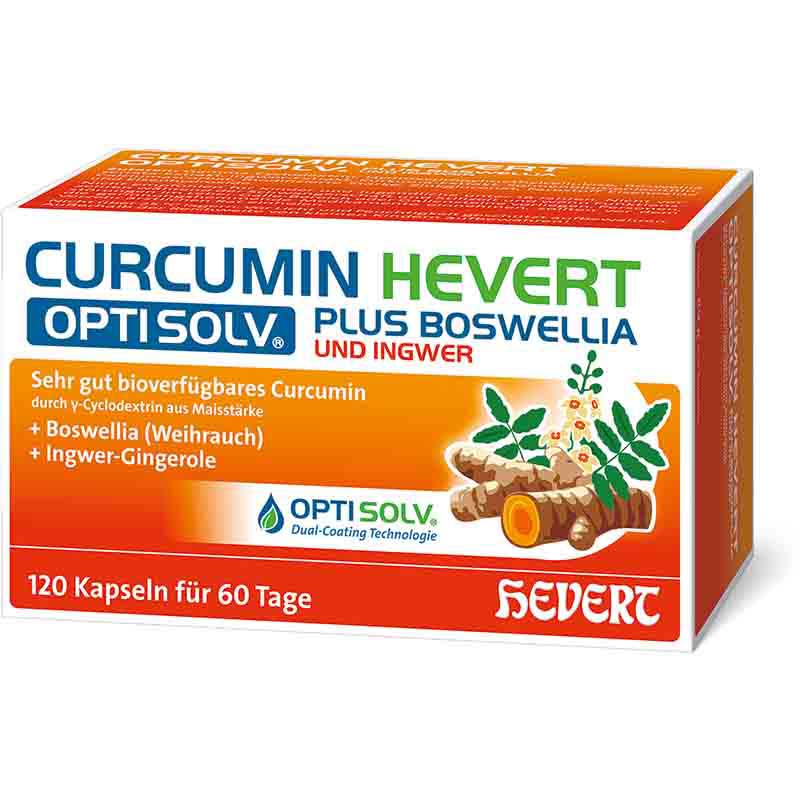 CURCUMIN HEVERT OPTISOLV PLUS BOSWELLIA UND INGWER 120 St Kapseln