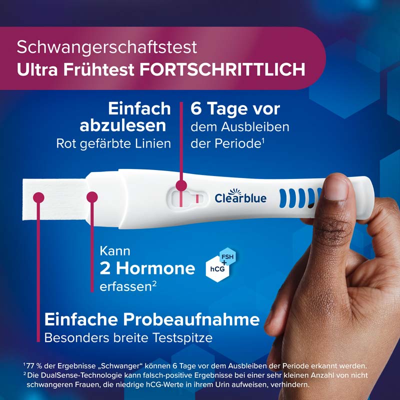 Clearblue Ultra Frühtest FORTSCHRITTLICH 2 St Test