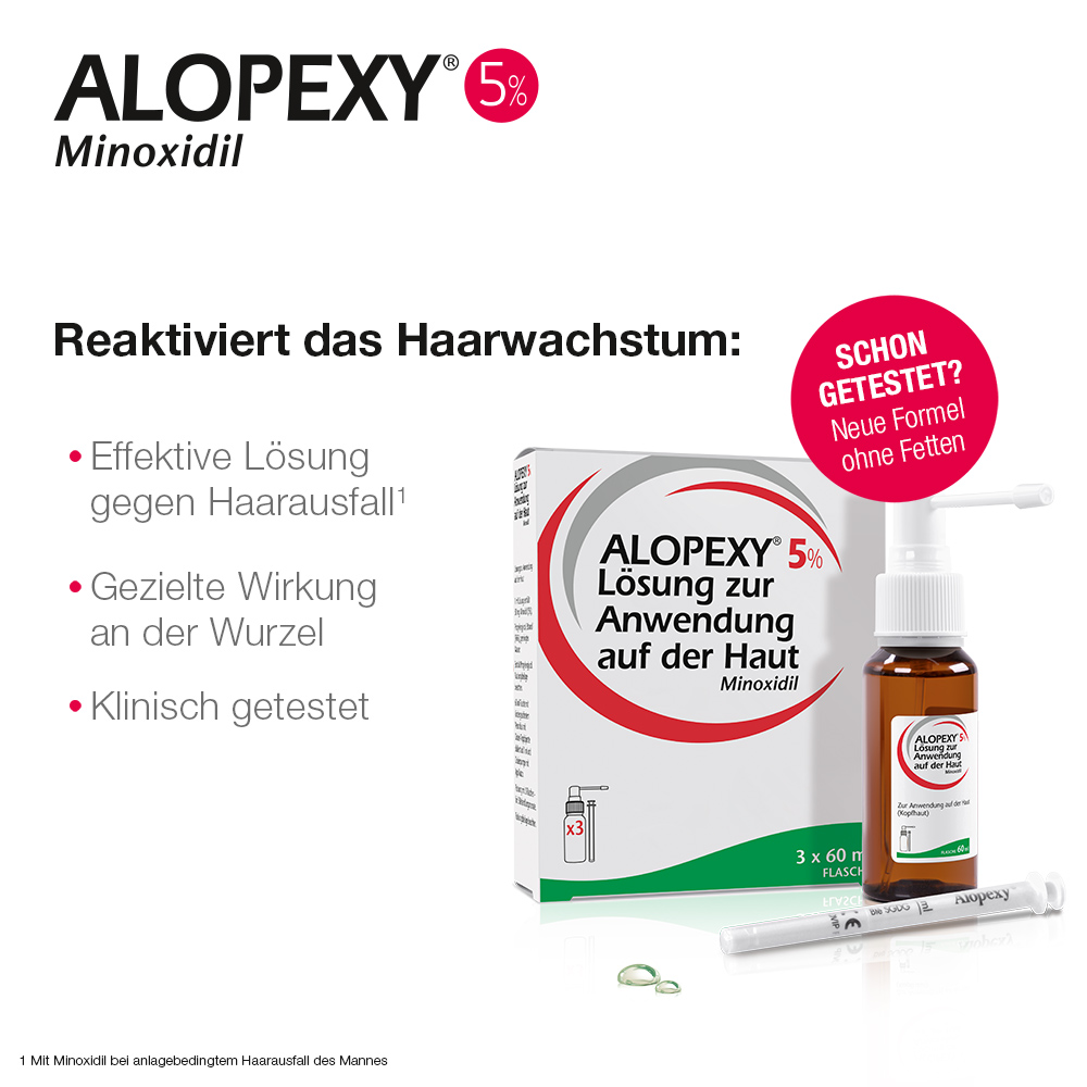 ALOPEXY 5% Lösung zur Anwendung auf der Haut 3X60 ml Lösung