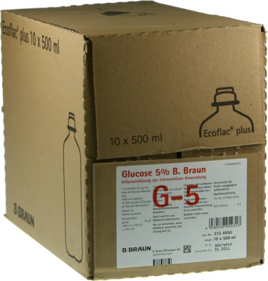 Glucose 5% B.Braun Ecoflac Plus 10X500 ml Infusionslösung
